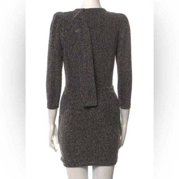 IRO Perk tie-neck metallic stretch-knit mini dress 34 XS worn once - Picture 4 of 7